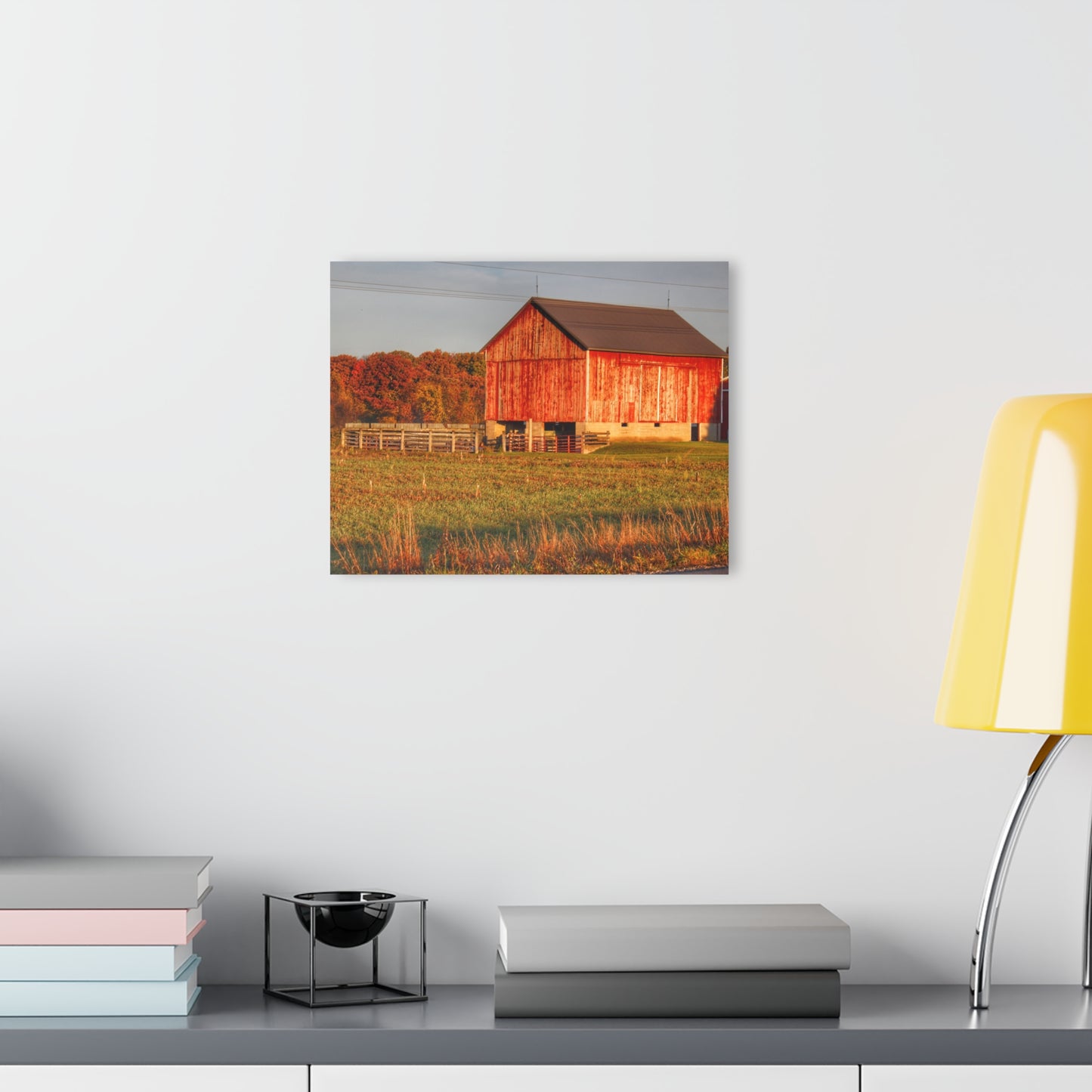 U R There Photography Lake Pleasant Corral Red II Rustic Farmhouse Acrylic Wall Print