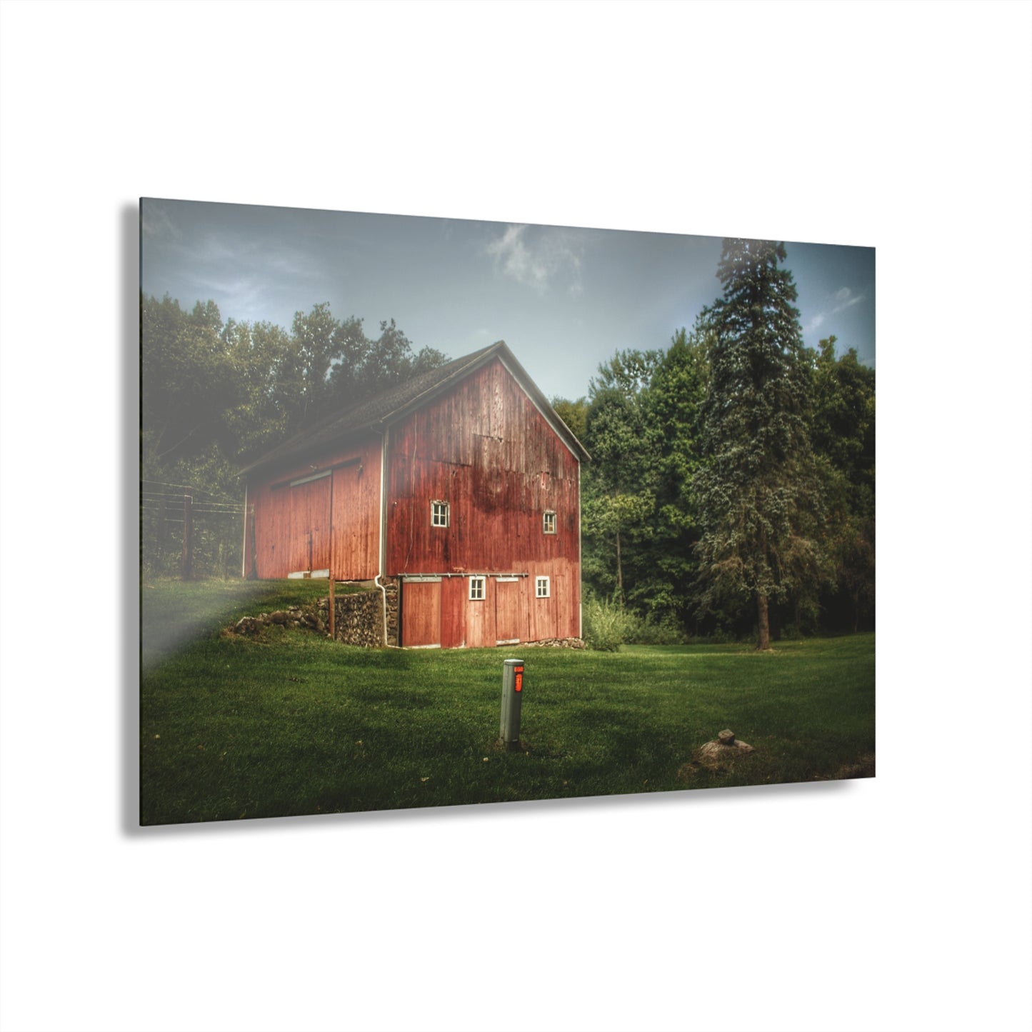 U R There Photography Buckhorn Lake Road Red Rustic Farmhouse Acrylic Wall Print