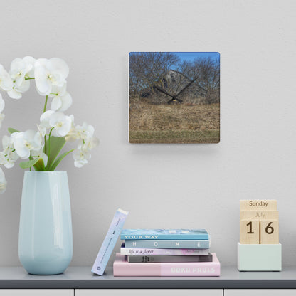 U R There Photography Fargo Road Forgotten Rustic Farmhouse Acrylic Analog Wall Clock