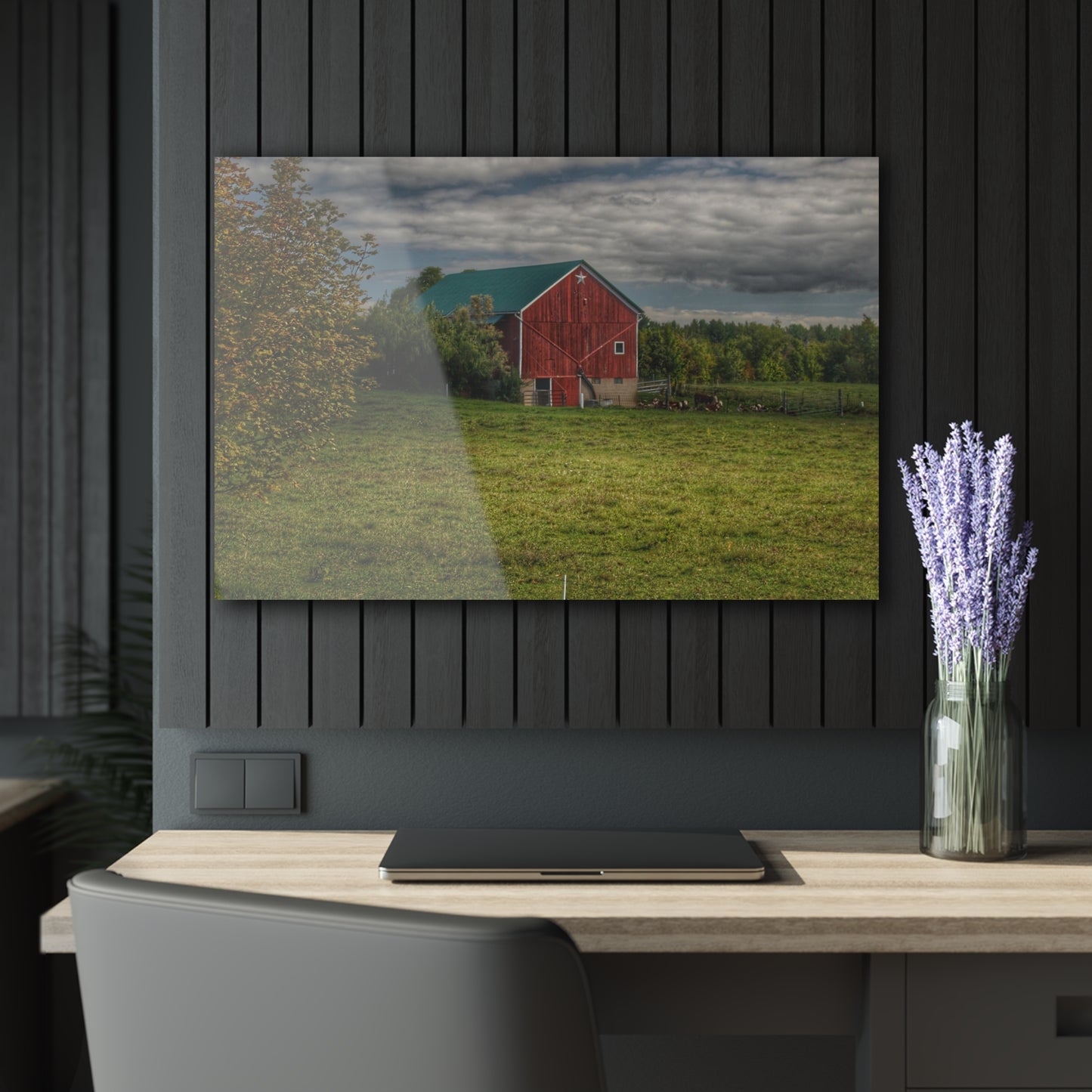 U R There Photography Kingston Plain Road Cow Barn Rustic Farmhouse Acrylic Wall Print