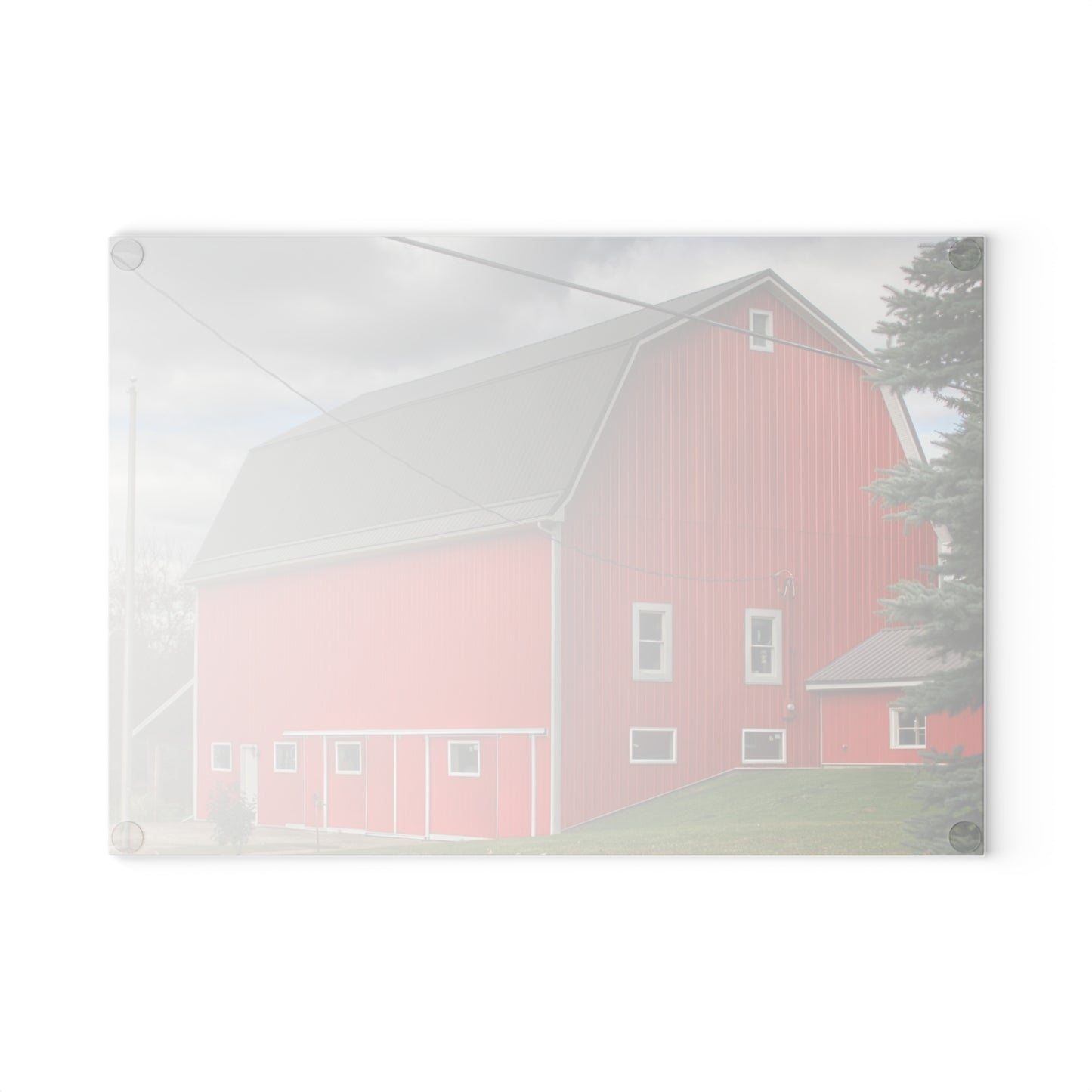 U R There Photography Connell Road Modern Red Rustic Farmhouse Tempered-Glass Cutting Board