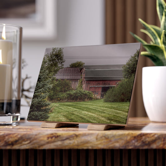 U R There Photography Bowers Road Grey Duo II Rustic Farmhouse Decorative Ceramic Tile