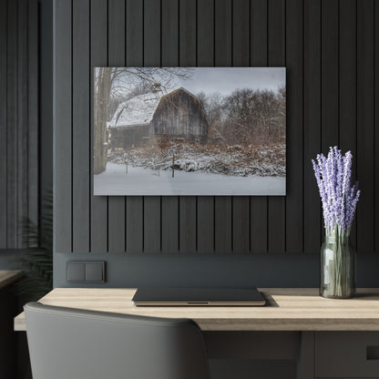 U R There Photography Vassar Road Hidden Grey in Winter Rustic Farmhouse Acrylic Wall Print