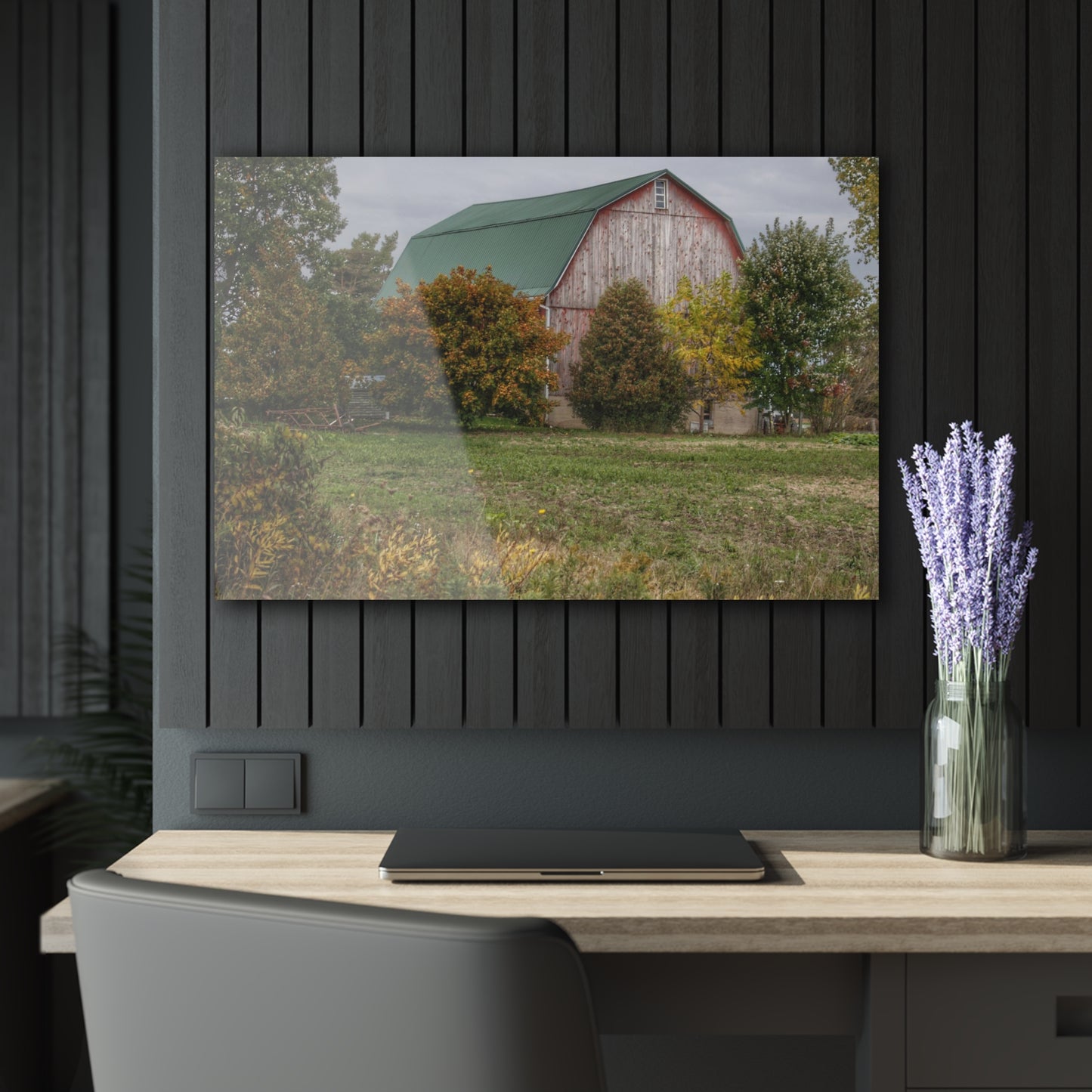 U R There Photography Elmwood Road Red II Rustic Farmhouse Acrylic Wall Print