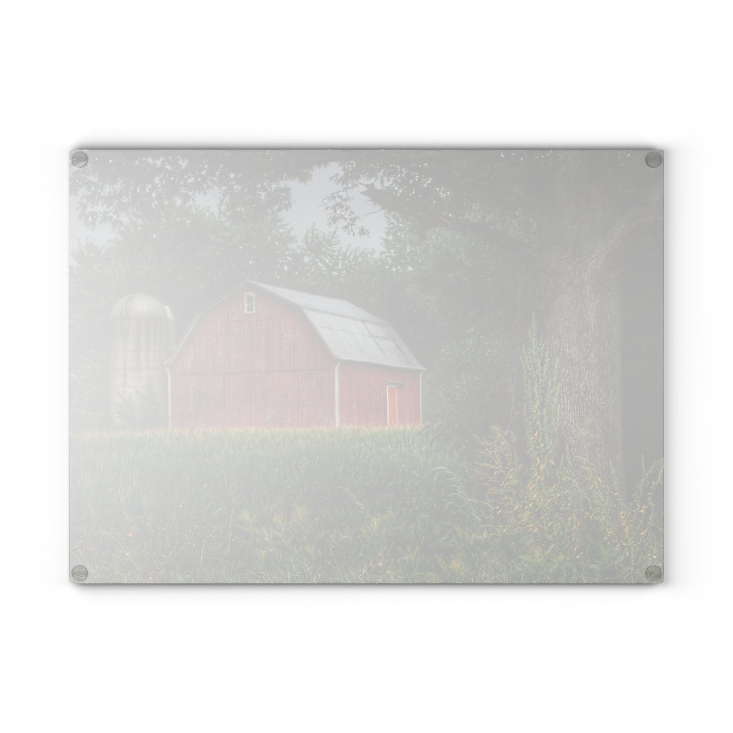 U R There Photography Mayville Lapeer Road Red Rustic Farmhouse Tempered-Glass Cutting Board