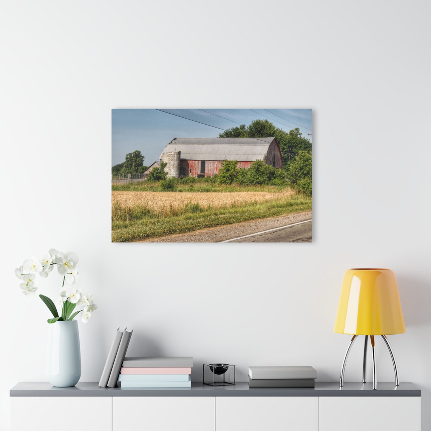 U R There Photography Dodge Road Old Red Rustic Farmhouse Acrylic Wall Print