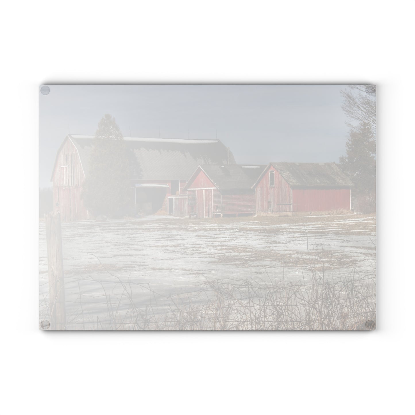 U R There Photography Wilder Road Reds Rustic Farmhouse Tempered-Glass Cutting Board
