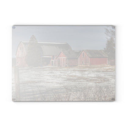 U R There Photography Wilder Road Reds Rustic Farmhouse Tempered-Glass Cutting Board