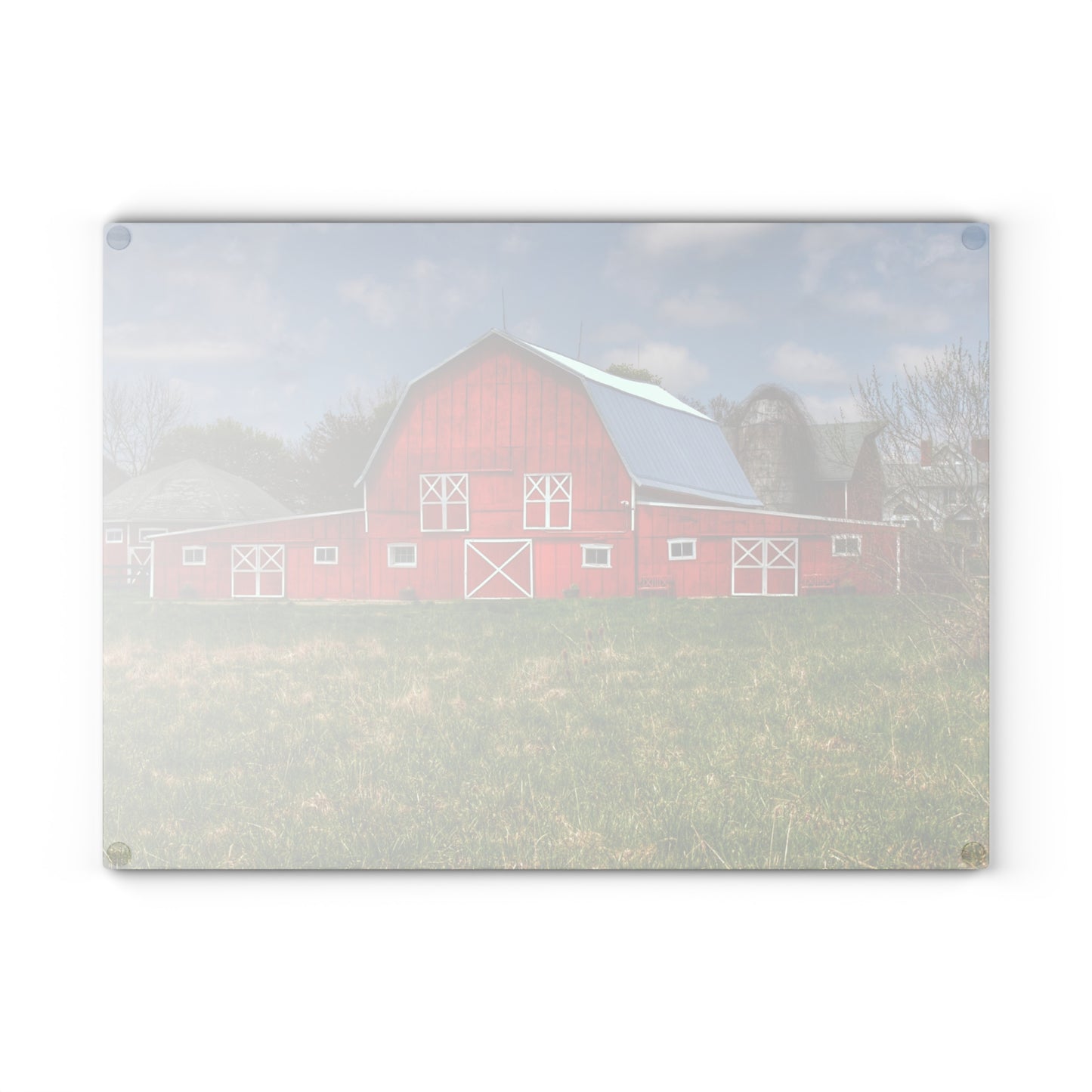 Barn Boutique Rustic Tempered-Glass Cutting Board| Delano Road Red