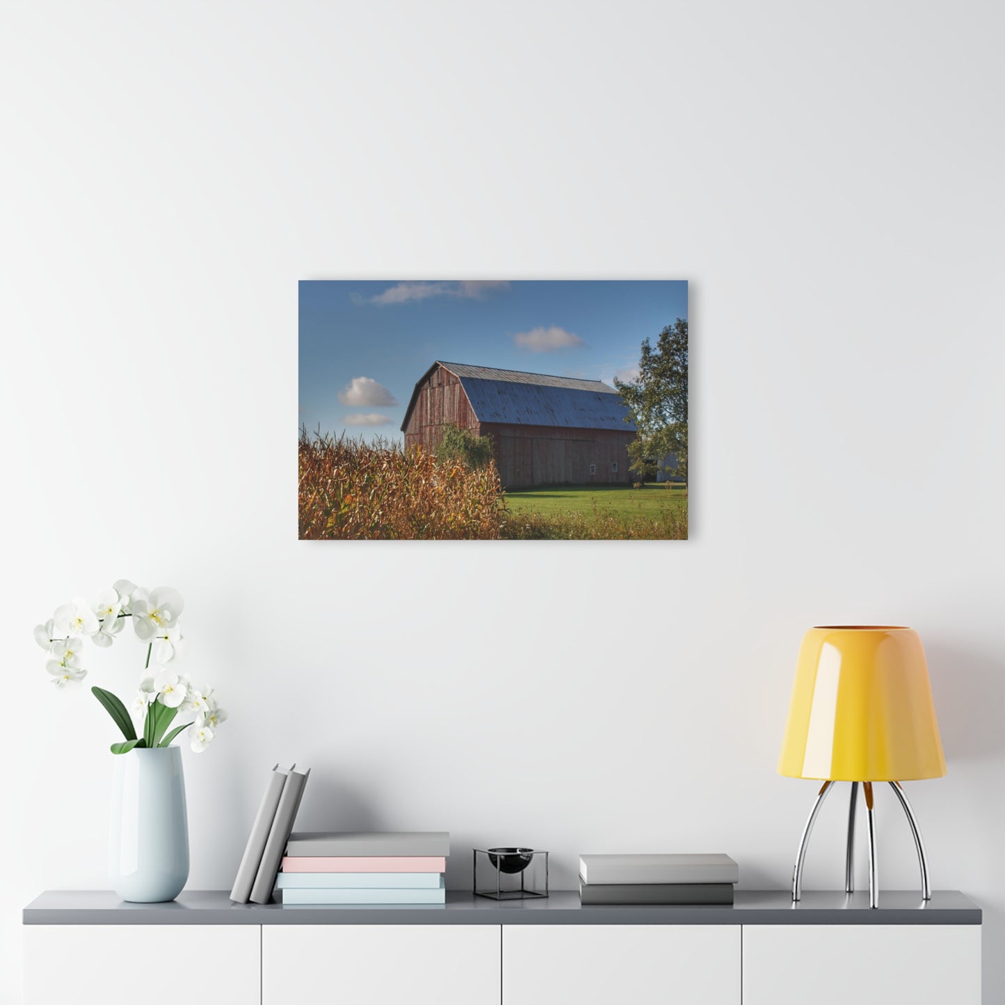 U R There Photography Croswell Fargo Road Red Rustic Farmhouse Acrylic Wall Print
