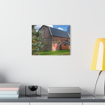 U R There Photography East Leonard Road Red Rustic Farmhouse Acrylic Wall Print 30″ x 20″ (Horizontal) 0.25''