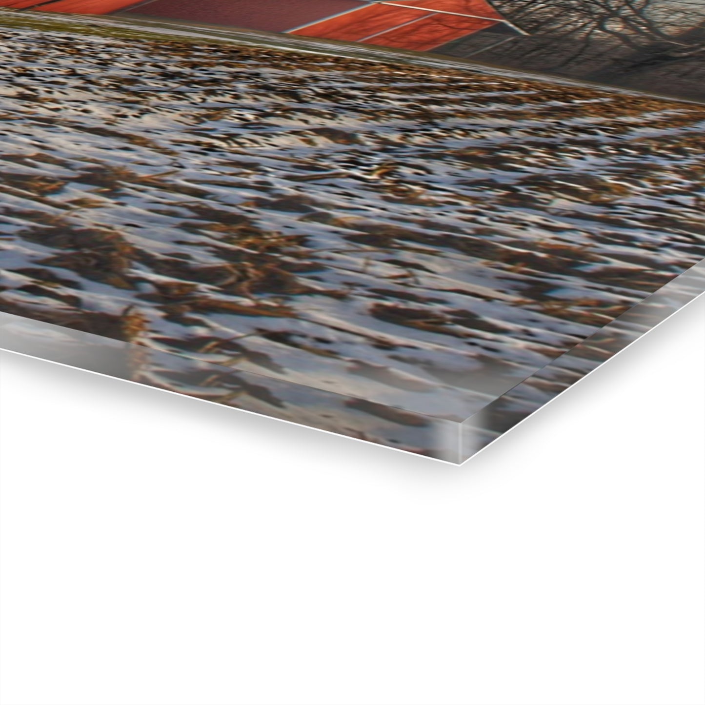 U R There Photography Mitchell Lake Road Red Rustic Farmhouse Acrylic Wall Print