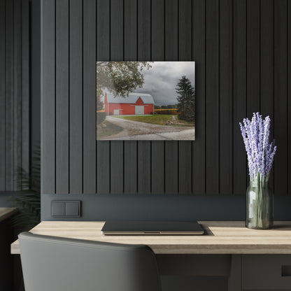 U R There Photography Richville Road Red Rustic Farmhouse Acrylic Wall Print