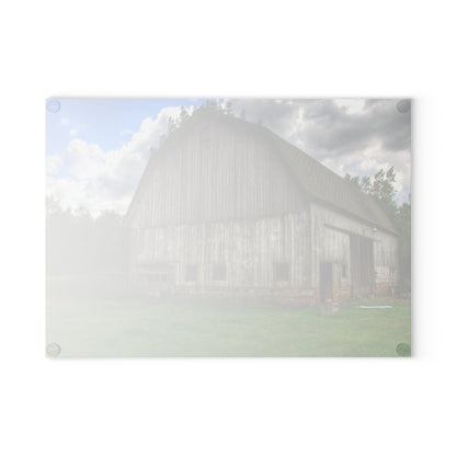 U R There Photography Fieldstone Grey Rustic Farmhouse Tempered-Glass Cutting Board