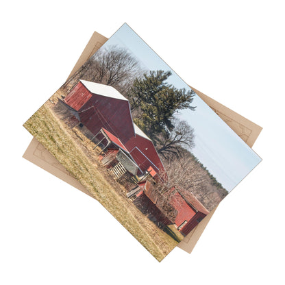 U R There Photography Bronson Lake Reds Rustic Farmhouse Decorative Ceramic Tile 6" × 8" Glossy