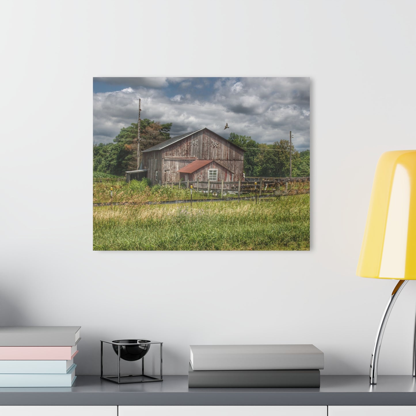 U R There Photography Millington Road Grey Horse Barn Rustic Farmhouse Acrylic Wall Print
