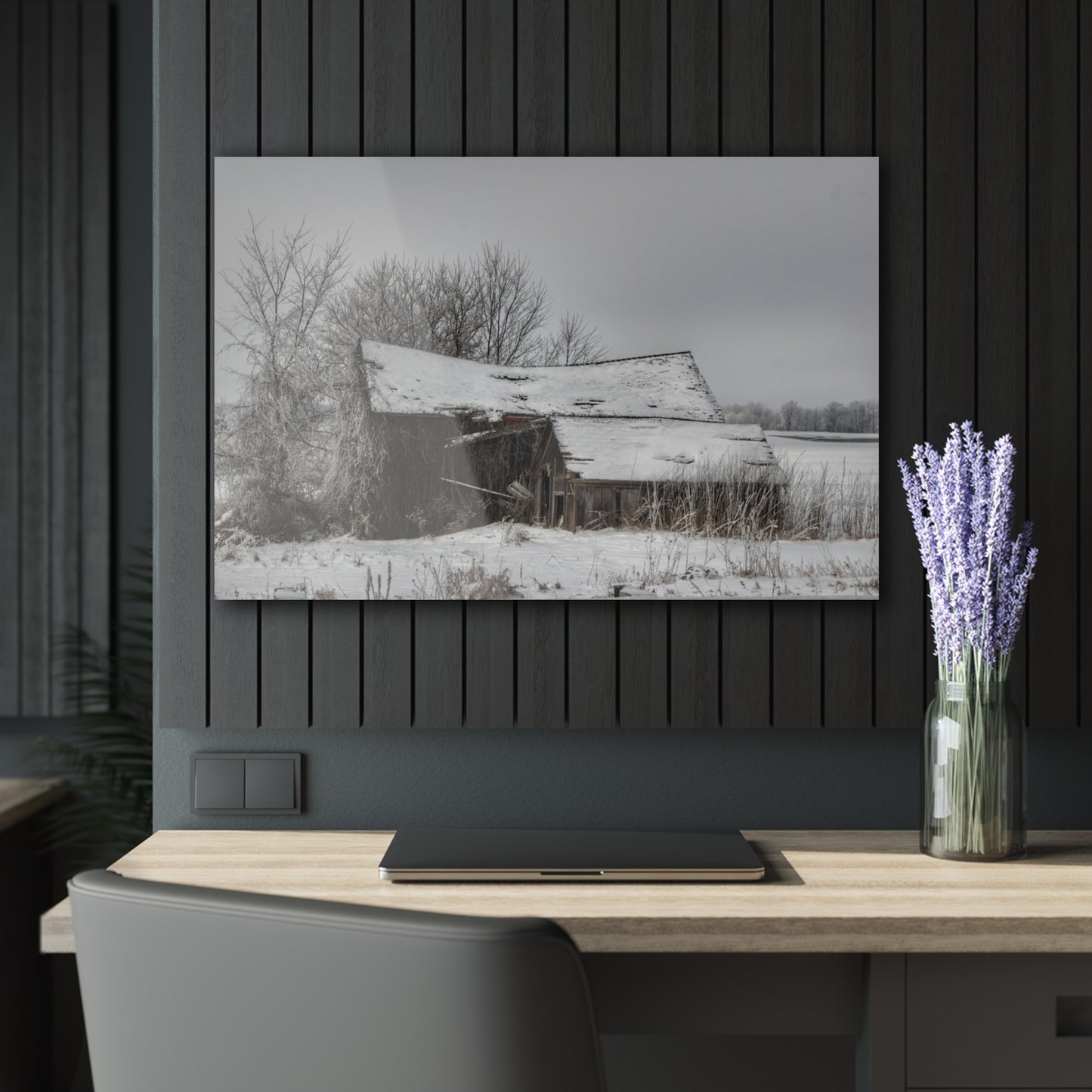 U R There Photography Grey Shacks of Mayville Rustic Farmhouse Acrylic Wall Print