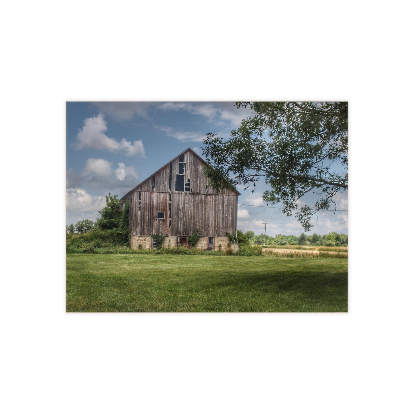 U R There Photography Bohms Road Grey II Rustic Farmhouse Decorative Ceramic Tile
