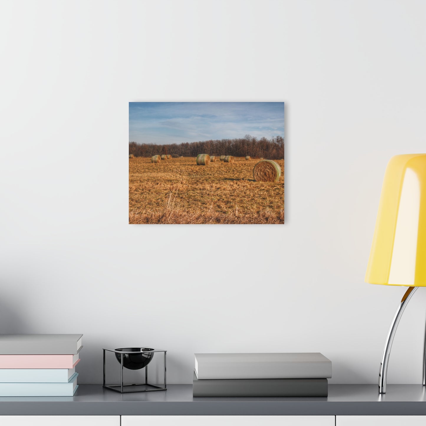 Barn Boutique Modern Farmhouse Acrylic Wall Print| December Haybales