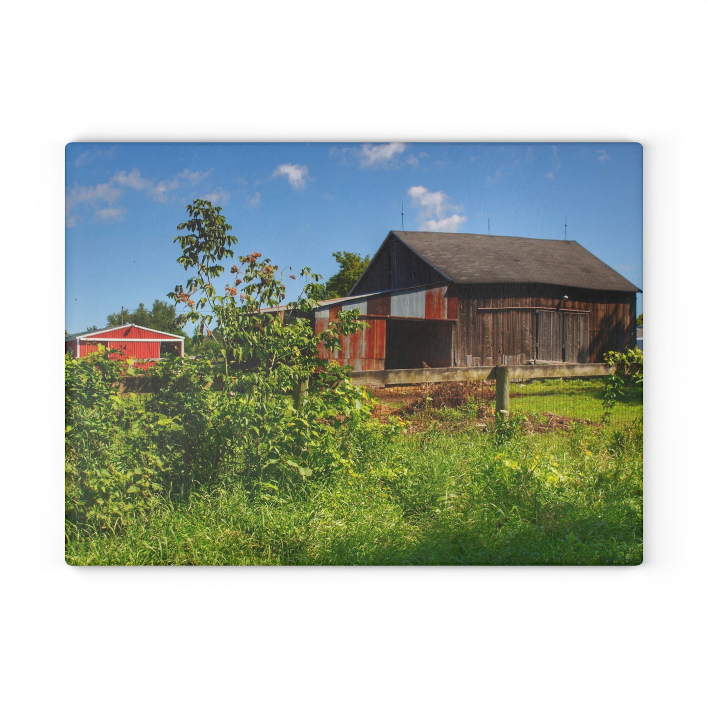 U R There Photography Beyond the Fence on Hunters Creek Rustic Farmhouse Tempered-Glass Cutting Board