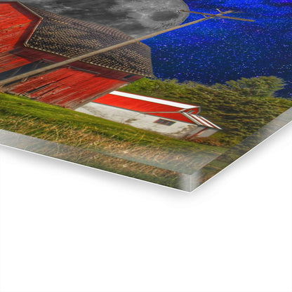 U R There Photography Moon over Hollenbeck Rustic Farmhouse Acrylic Wall Print