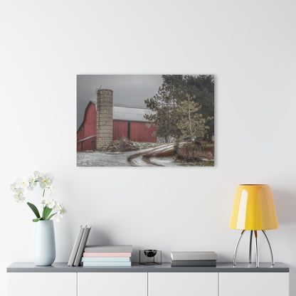 U R There Photography South Kirk Road Red Rustic Farmhouse Acrylic Wall Print