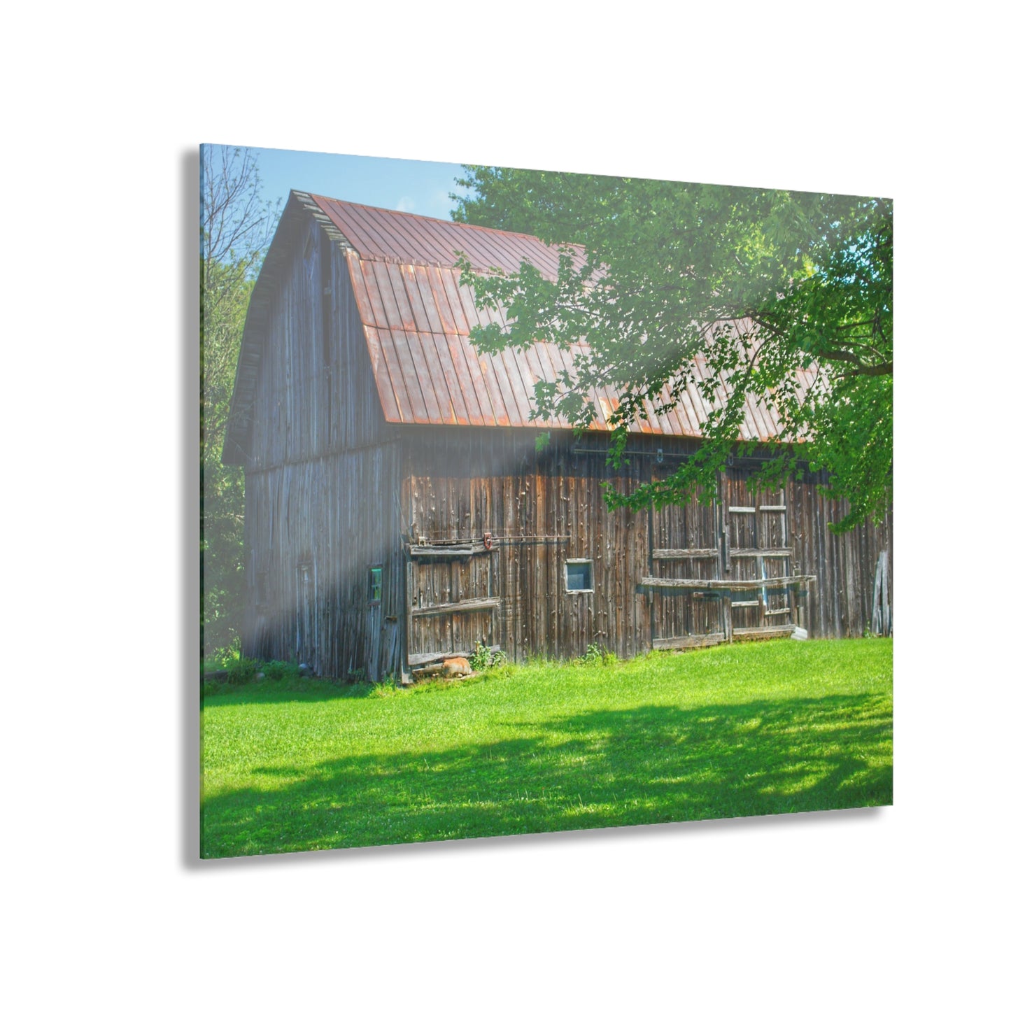 U R There Photography Sergent Road Grey Rustic Farmhouse Acrylic Wall Print