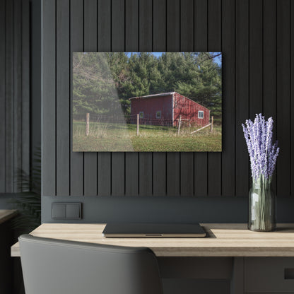 U R There Photography Little Red Shack Rustic Farmhouse Acrylic Wall Print