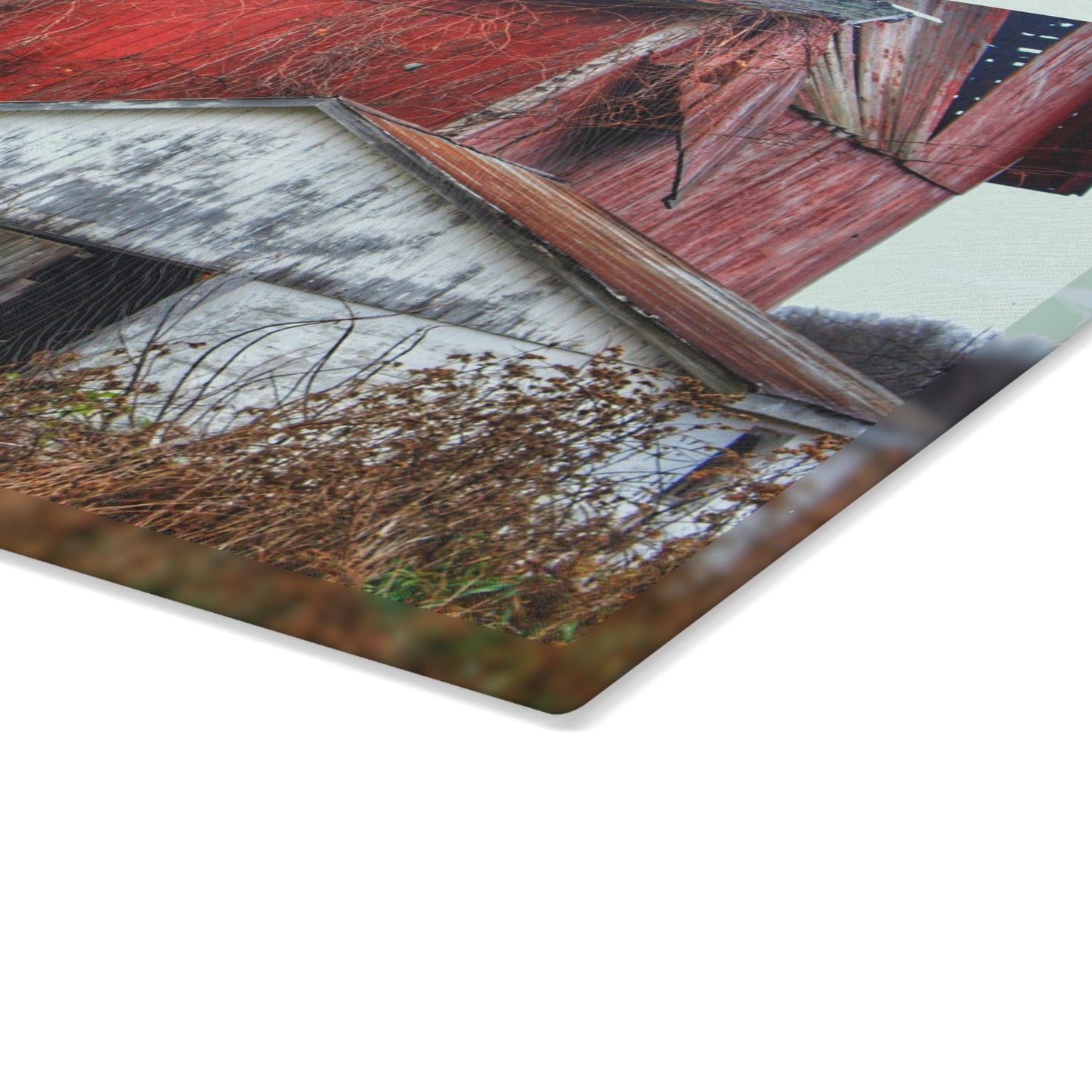 U R There Photography German Road Red II Rustic Farmhouse Tempered-Glass Cutting Board