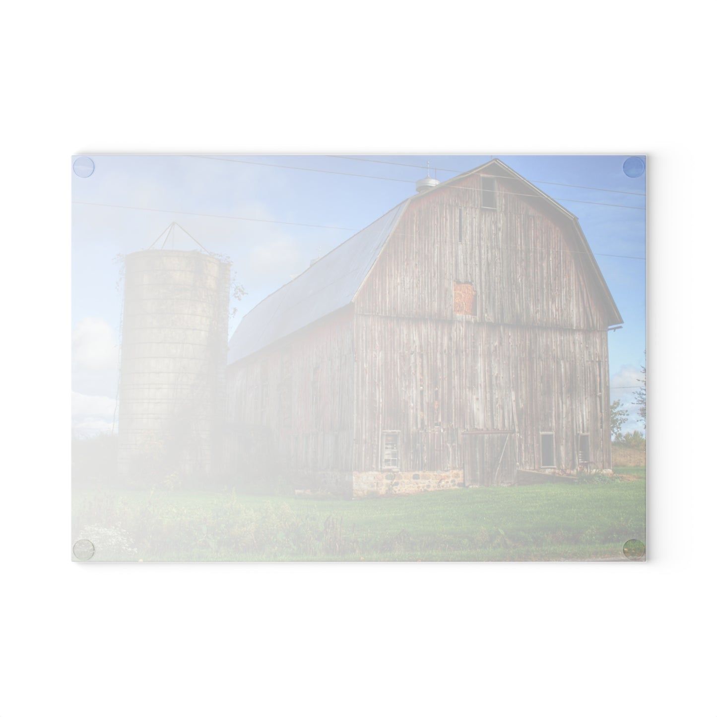 U R There Photography North Irish Red II Rustic Farmhouse Tempered-Glass Cutting Board