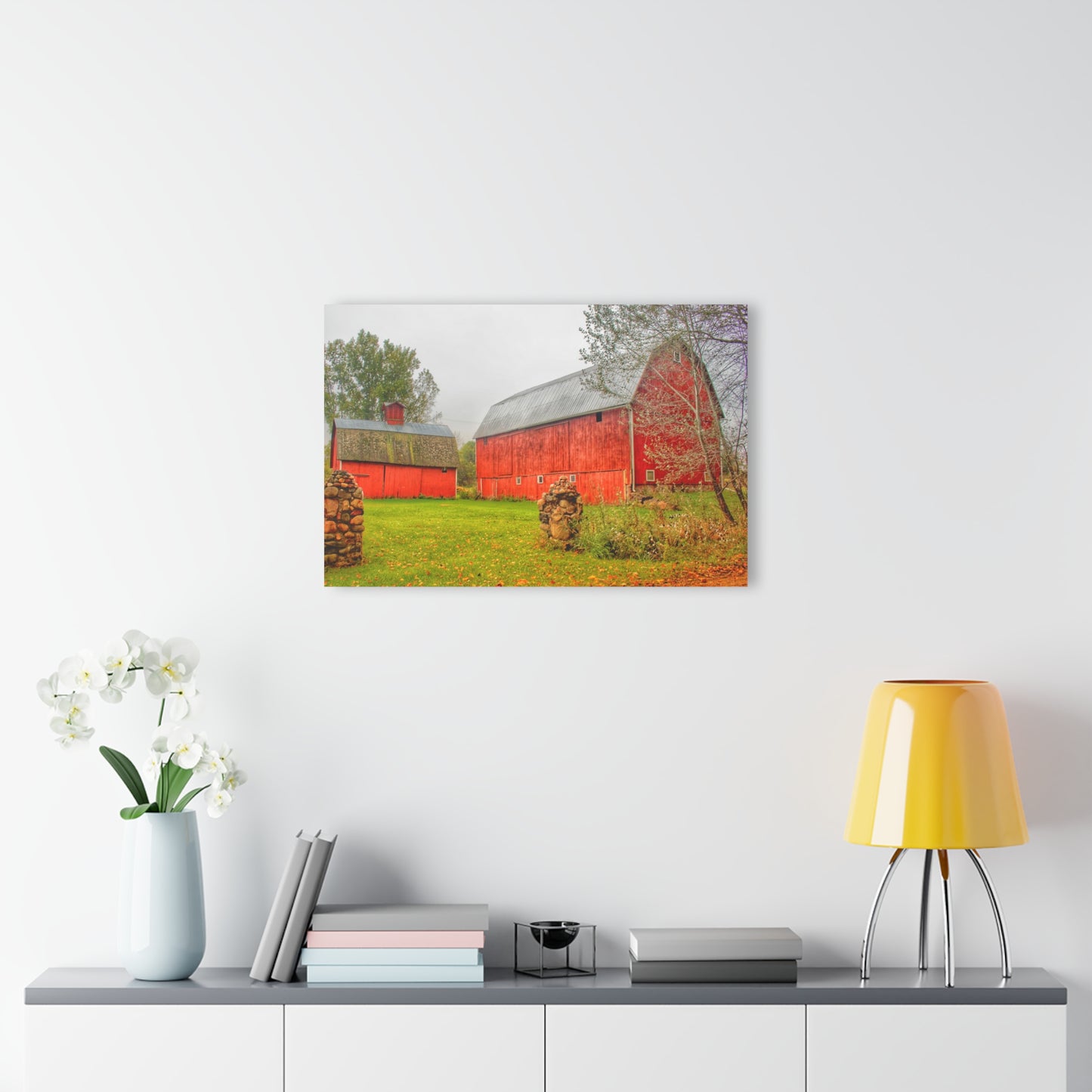 U R There Photography Cramton Road Reds I Rustic Farmhouse Acrylic Wall Print