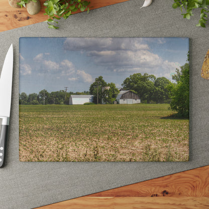 U R There Photography Willard Road White Rustic Farmhouse Tempered-Glass Cutting Board