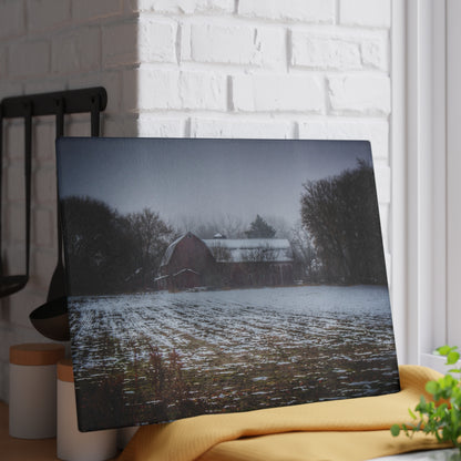 U R There Photography Holmes Road Red III Rustic Farmhouse Tempered-Glass Cutting Board