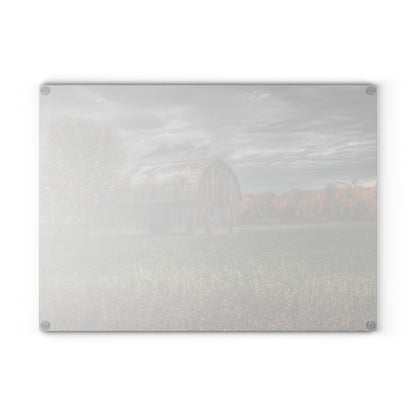 U R There Photography Bray Road Grey in the Fall Rustic Farmhouse Tempered-Glass Cutting Board