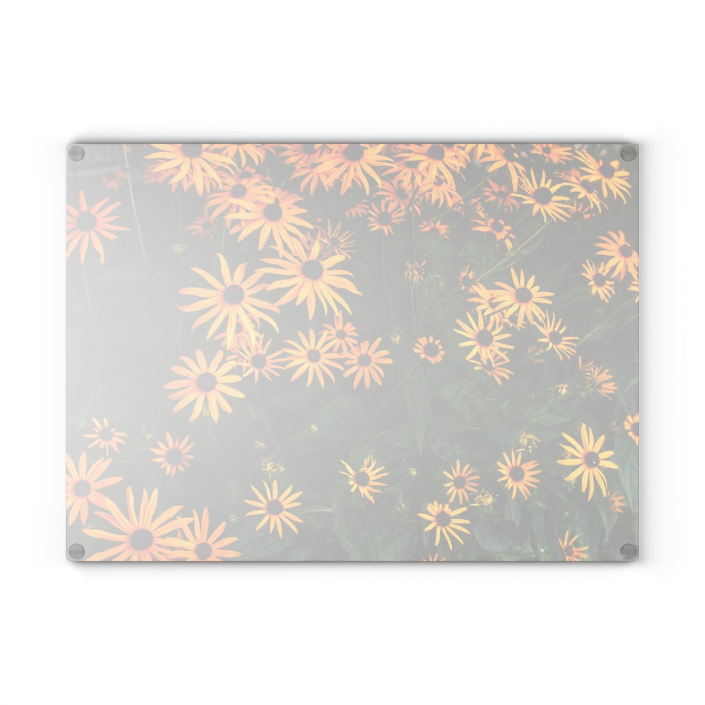 Barn Boutique Rustic Tempered-Glass Cutting Board| Black-Eyed Susans