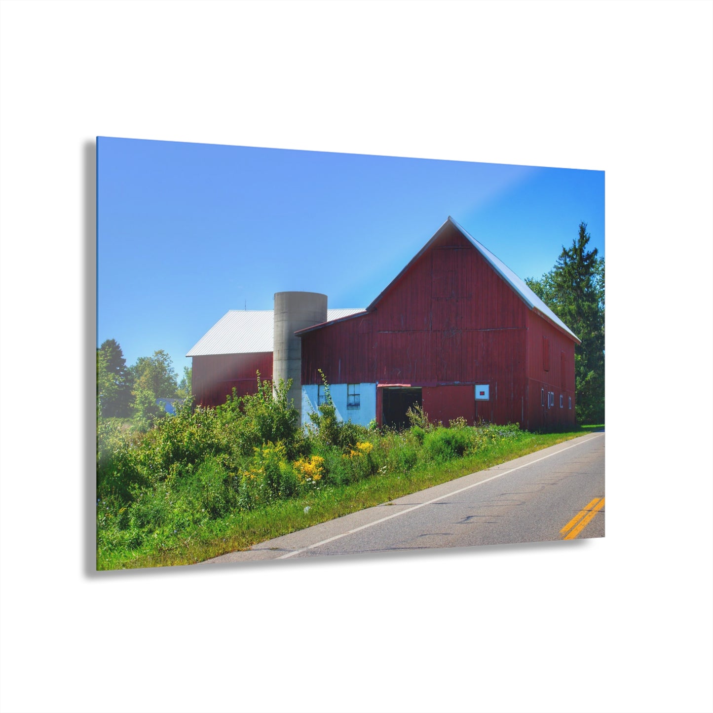 U R There Photography Dryden Road Red Rustic Farmhouse Acrylic Wall Print