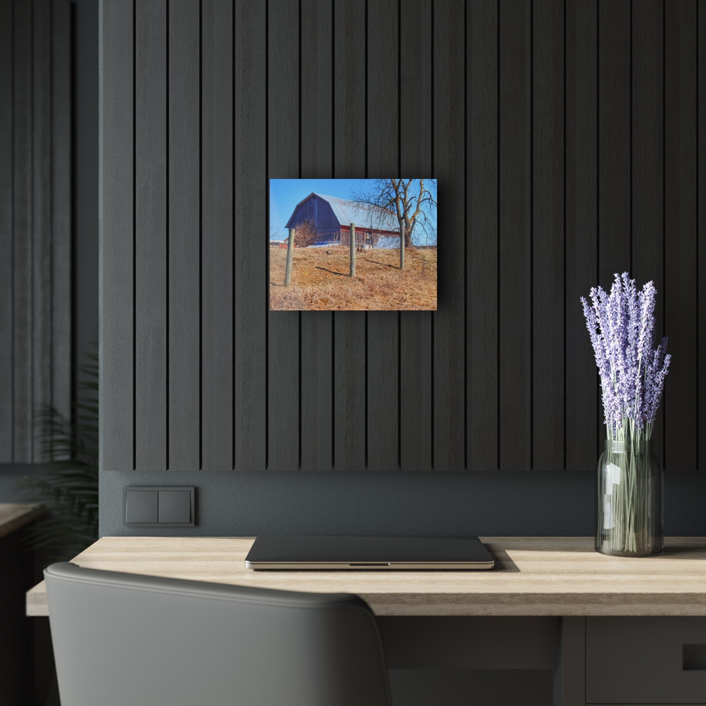 U R There Photography Marathon Haybarn on the Hill II Rustic Farmhouse Acrylic Wall Print