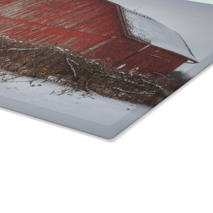 U R There Photography Hadley Road Barn at the Bend Rustic Farmhouse Tempered-Glass Cutting Board