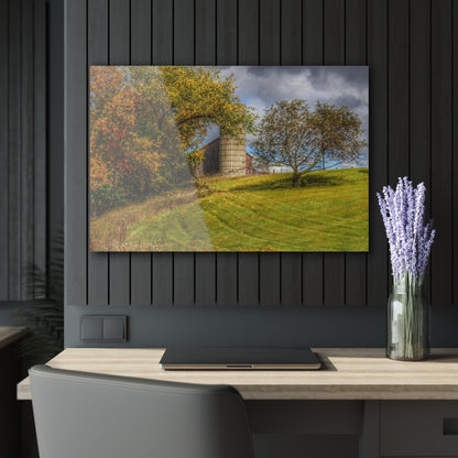 U R There Photography M-24 Hilltop Grey Rustic Farmhouse Acrylic Wall Print