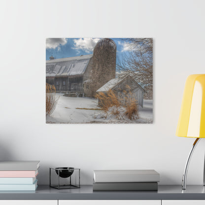 U R There Photography Ludwig Road Greys in Winter Rustic Farmhouse Acrylic Wall Print