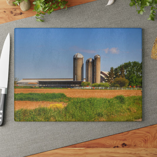 U R There Photography Leslie Road Hidden Rustic Farmhouse Tempered-Glass Cutting Board