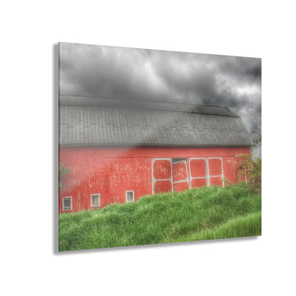 U R There Photography Square Road Red II Rustic Farmhouse Acrylic Wall Print