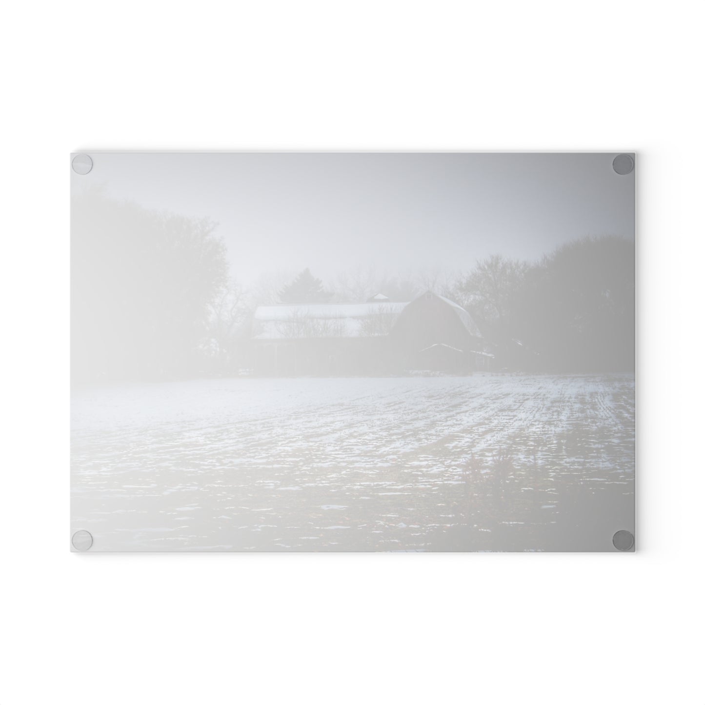 U R There Photography Holmes Road Red III Rustic Farmhouse Tempered-Glass Cutting Board