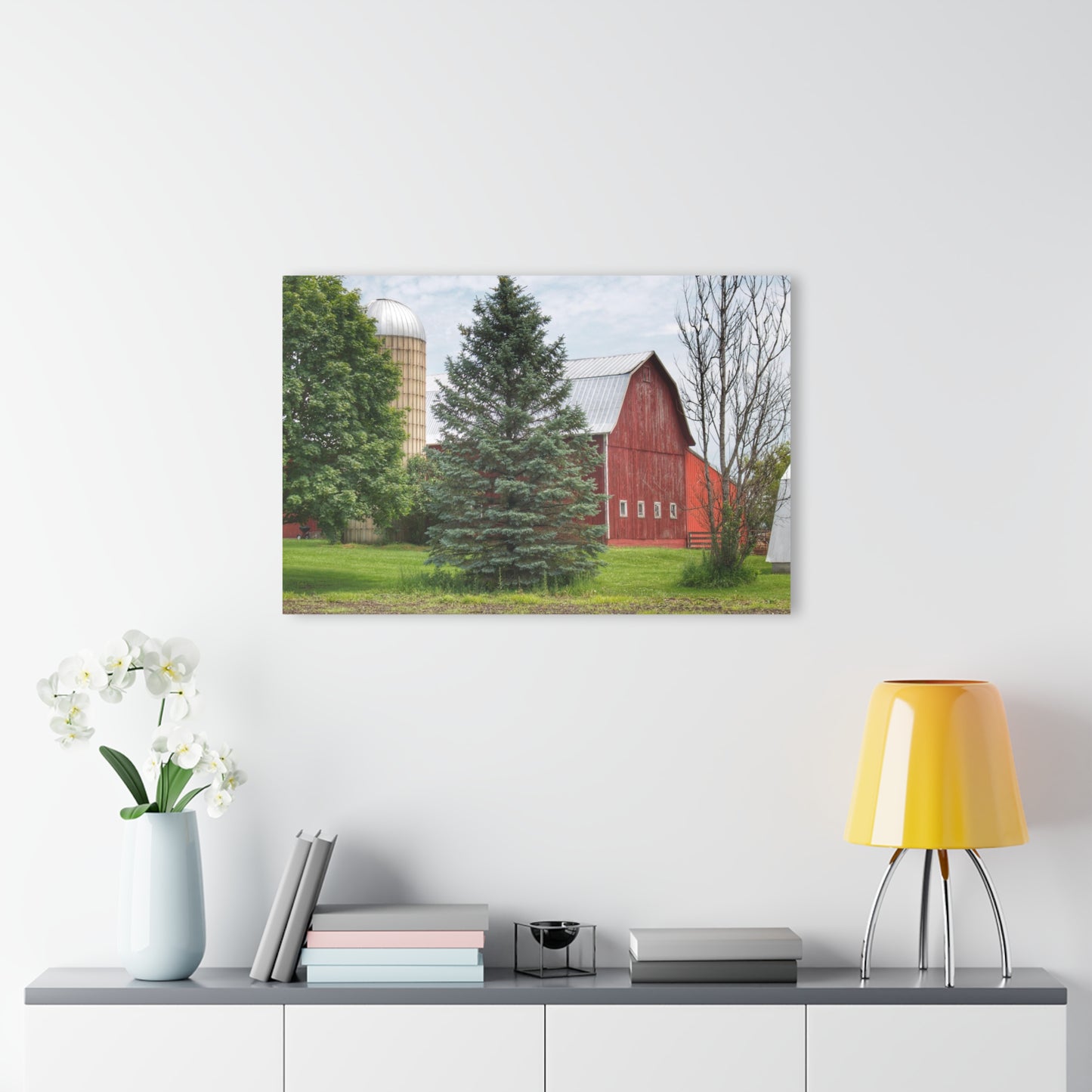 U R There Photography German Road Red I Rustic Farmhouse Acrylic Wall Print