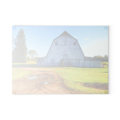 U R There Photography Yale Fremont Road Grey Rustic Farmhouse Tempered-Glass Cutting Board