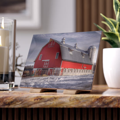 U R There Photography Casey Road Red Rustic Farmhouse Decorative Ceramic Tile