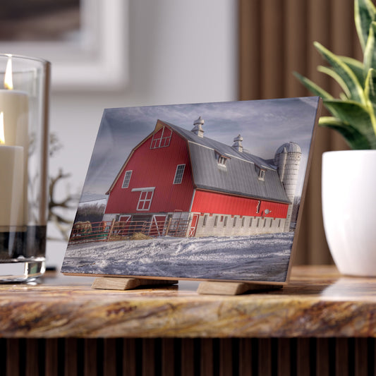 U R There Photography Casey Road Red Rustic Farmhouse Decorative Ceramic Tile