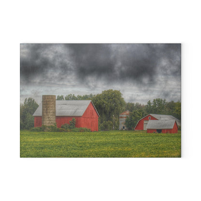 U R There Photography Kingston Road Trio I Rustic Farmhouse Tempered-Glass Cutting Board