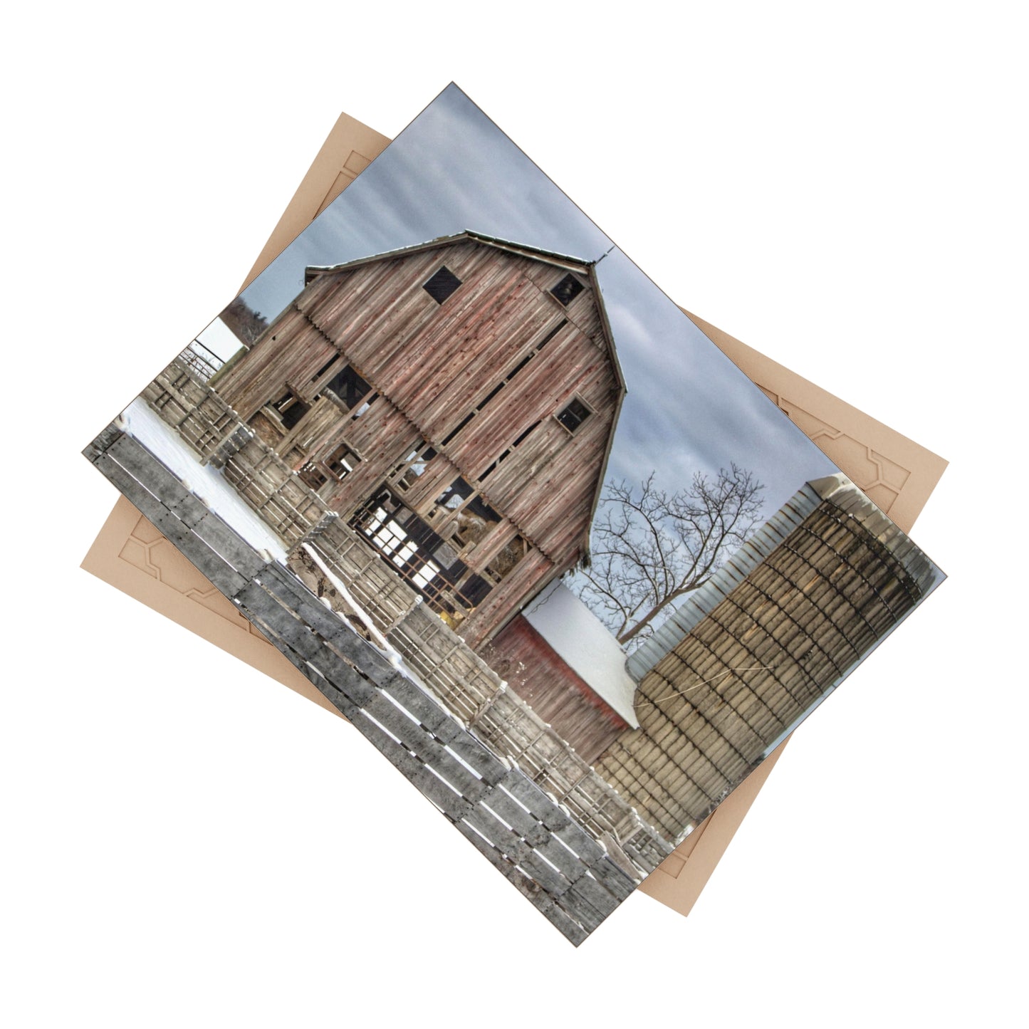 U R There Photography Old Marathon Red Rustic Farmhouse Decorative Ceramic Tile