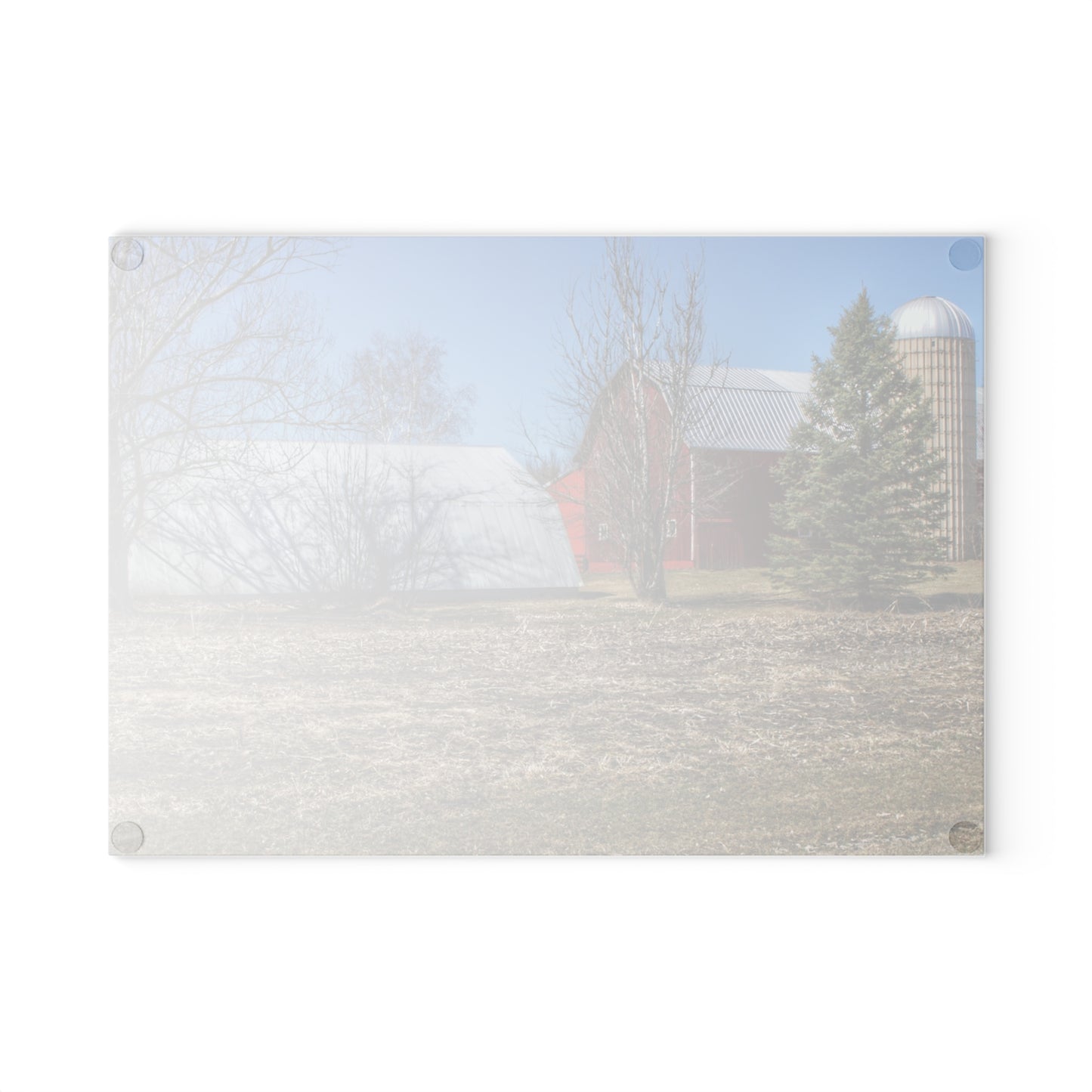 U R There Photography German Road Reds Rustic Farmhouse Tempered-Glass Cutting Board